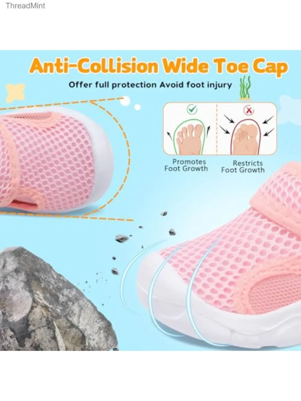 Toddler Water Shoes Quick-Dry Boys Girls Beach Pool Swim Barefoot Kids